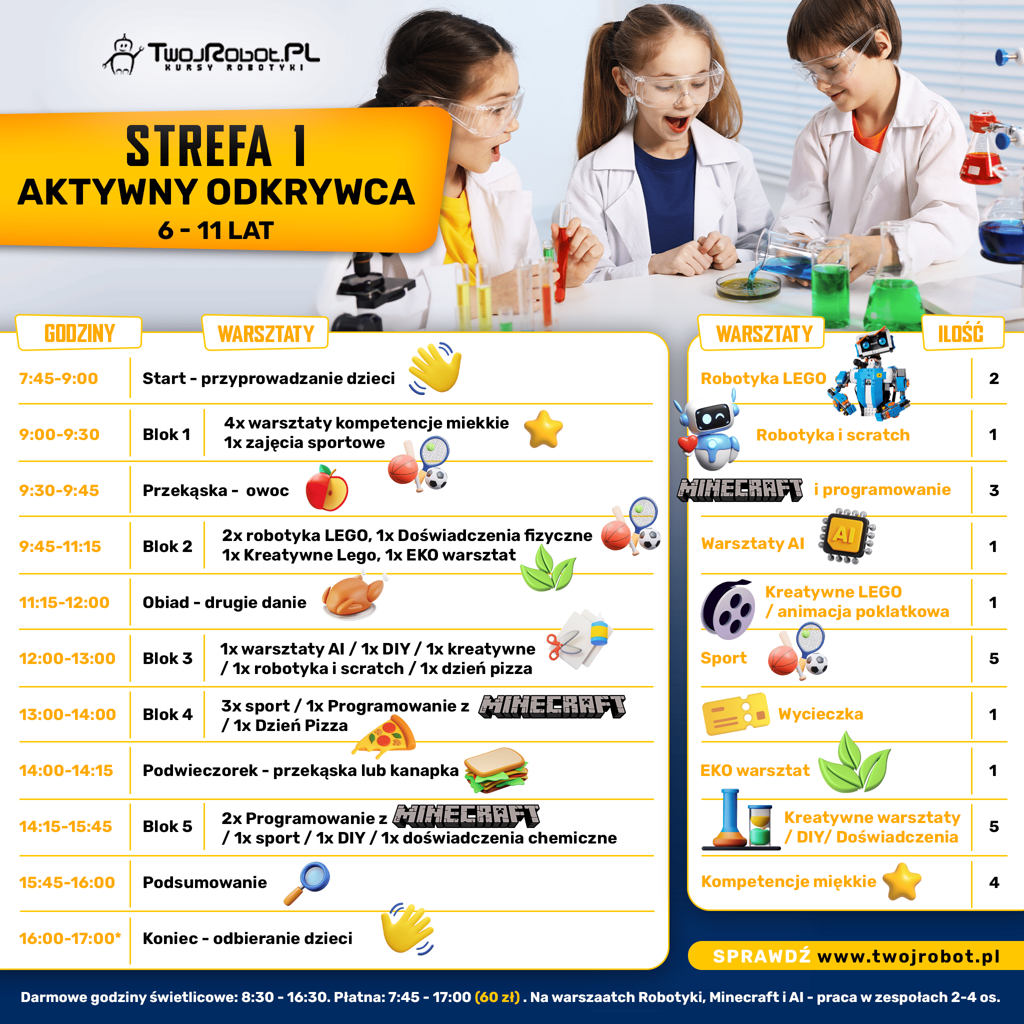 Harmonogram zajęć w strefie I