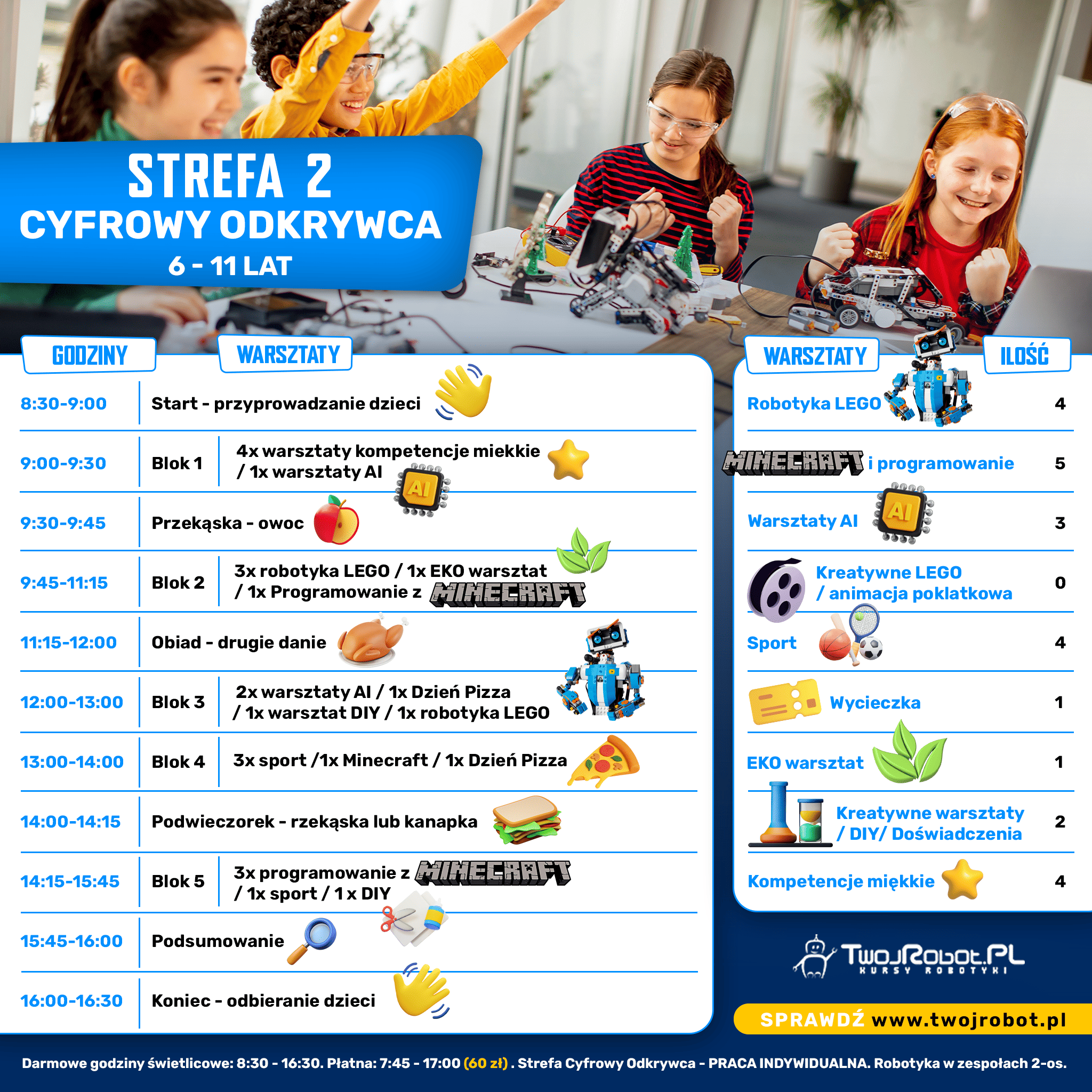 Harmonogram zajęć w strefie 2