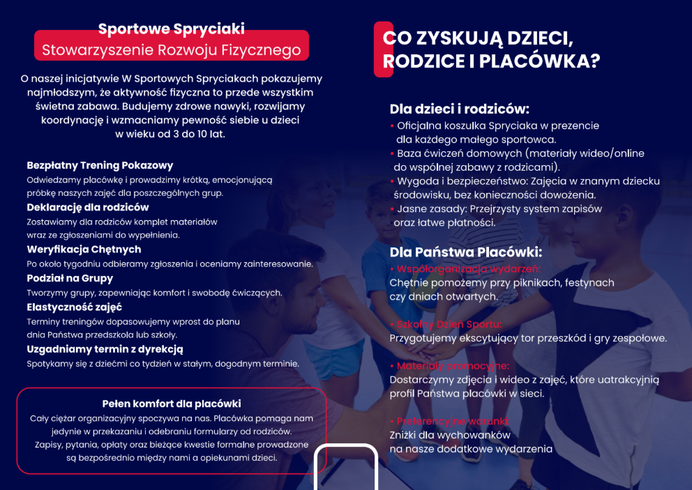 Ulotka zajęć sportowych